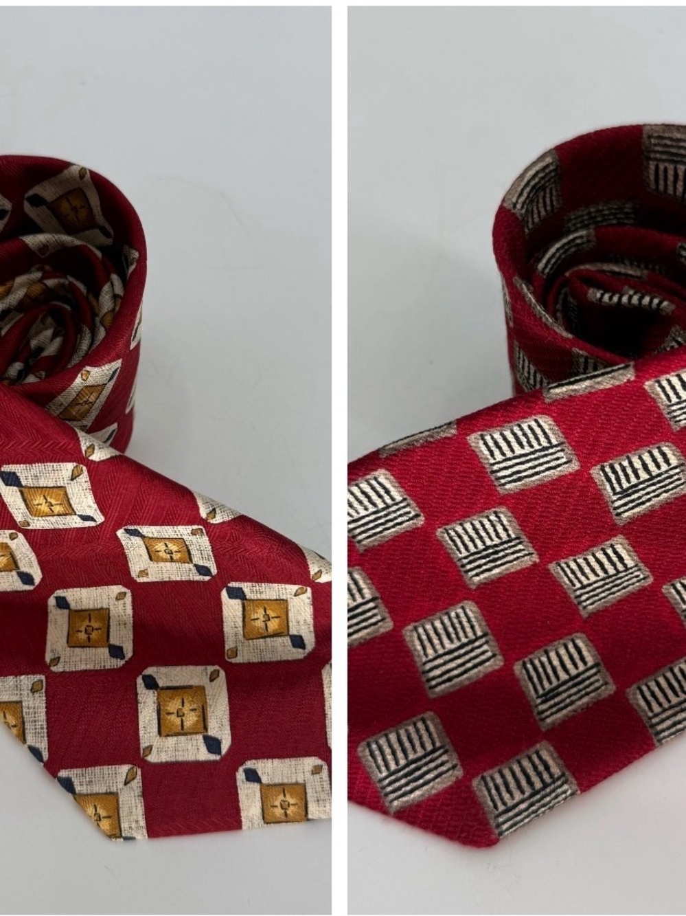 Robert Talbott Men's Ties Lot Of 2 Silk Rust/gold Medallion 58x 3.5